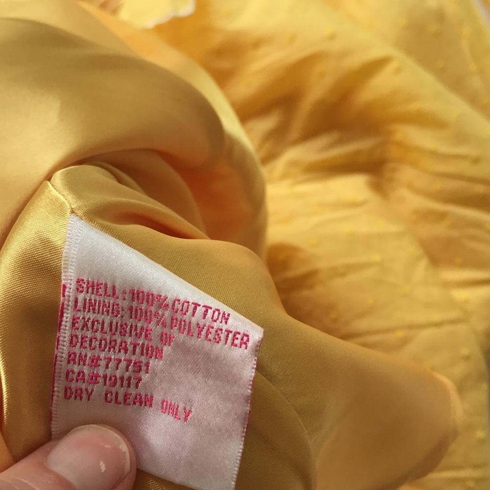 Vintage 90 Y2K Betsey Johnson Yellow Lace Milkmaid Coquette Fairy Dress Yellow 8 - Picture 16 of 17